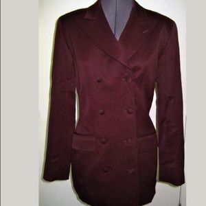 VINTAGE 1990s JOSEPH LONDON PURPLE LADIES FITTED WOOL BLAZER DOUBLE BREASTED M